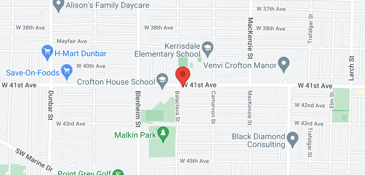 map of 213 3188 W 41ST AVENUE